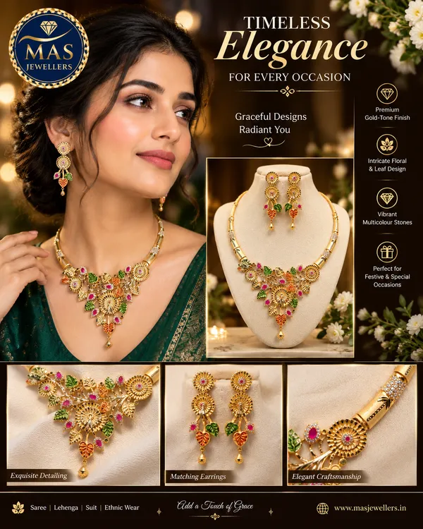 Premium_Gold-Plated_Multicolour_Leaf_&__Floral_Necklace_Set