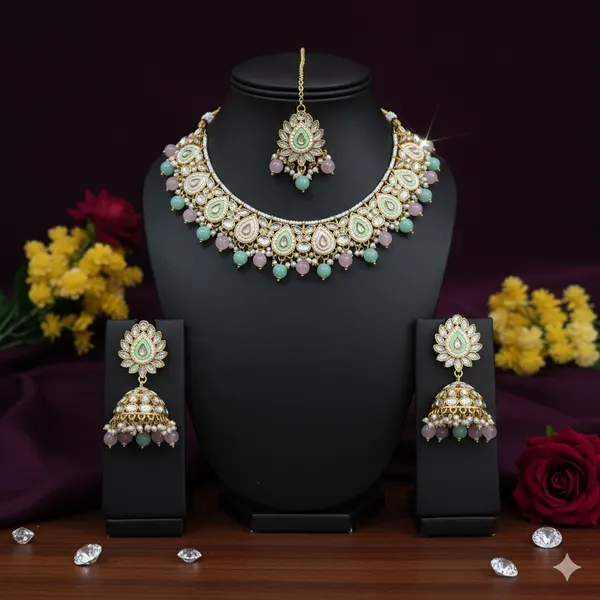 Pastel_Perfection_Kundan_Choker_Set_with_One_pair_of_Jumkas_&_Maang_Teeka_(_9)