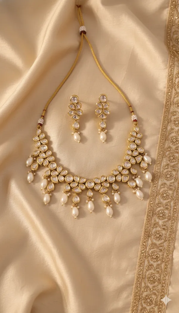 White_Kundan_Two-Line_Broad_Necklace_with_Earring_Set_for_Women