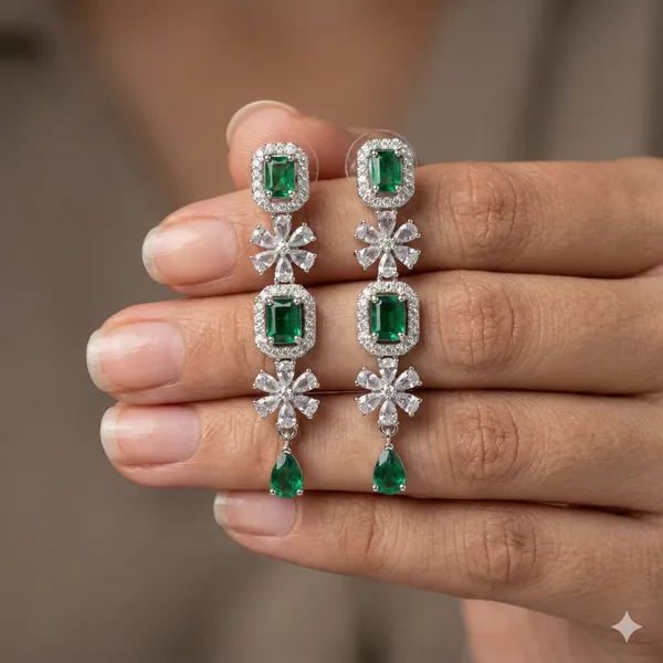 Green_Emerald-Color_Stone_double_line_ad_necklace_set_with_earings
