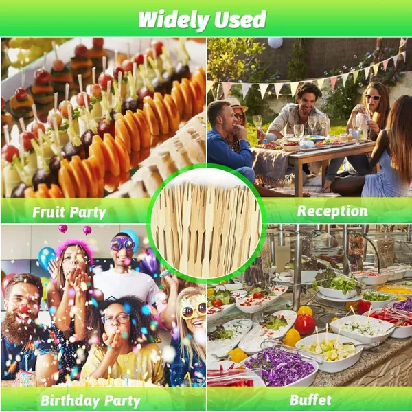 200Pcs_Disposable_Bamboo_Wooden_Fruit_Canape_Forks_Bamboo_Party_Two_Prongs_Fruit_Picks_Bluntend_Cocktail�?¯_Pack_Of_150_Forks