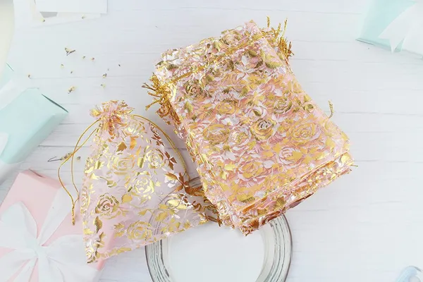 100_Pcs_Potli_Bags,_Organza_Pouches_4X6_Inches_With_Drawstring_Small_Potli_Bags_For_Return_Gifts_For_Wedding|_Party_|Baby_Shower|_Dry_Fruit_Pouches_(Pink)