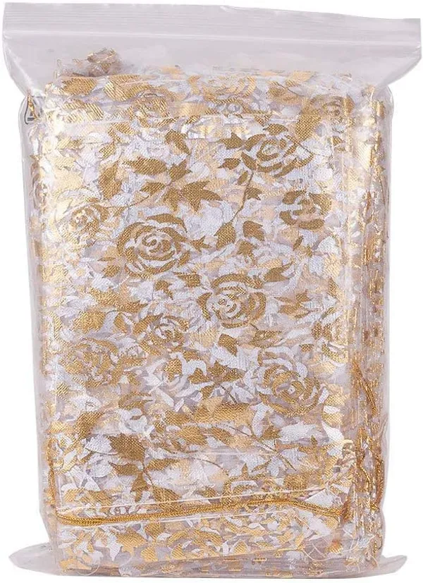 100_Pcs_Potli_Bags,_Organza_Pouches_4X6_Inches_With_Drawstring_Small_Potli_Bags_For_Return_Gifts_For_Wedding|_Party_|Baby_Shower|_Dry_Fruit_Pouches_(Gold)