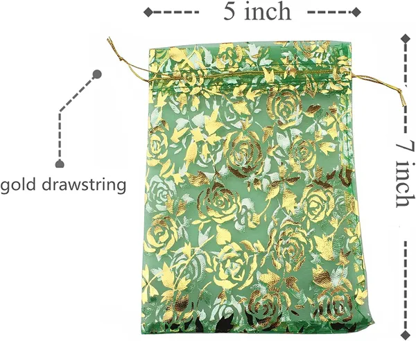 50_Pcs_Potli_Bags,_Organza_Pouches_5X7_With_Drawstring_Small_Potli_Bags_For_Return_Gifts_For_Wedding|_Party_|Baby_Shower|_Dry_Fruit_Pouches_(Green)