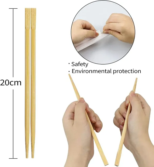 100_Pairs_Of_Easy_To_Hold_8_Inch_Chopsticks_|_Best_For_Sushi_&_Asian_Dishes_|_100%_All_Natural,_Eco_Friendly,_Biodegradable_|_Disposable_Utensils_(100)