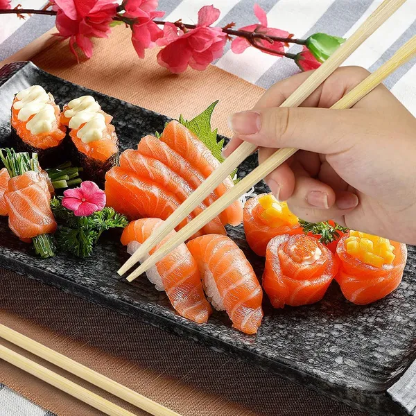 100_Pairs_Of_Easy_To_Hold_8_Inch_Chopsticks_|_Best_For_Sushi_&_Asian_Dishes_|_100%_All_Natural,_Eco_Friendly,_Biodegradable_|_Disposable_Utensils_(100)