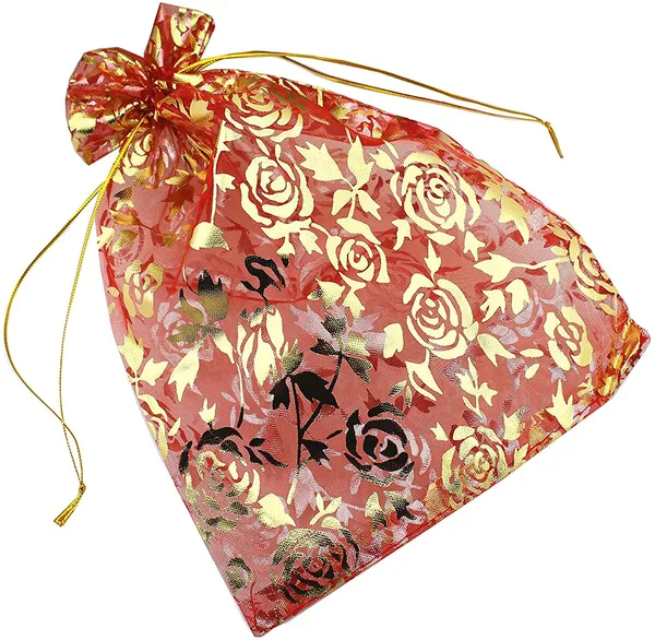 50_Pcs_Potli_Bags,_Organza_Pouches_6X8_Inches_With_Drawstring_Small_Potli_Bags_For_Return_Gifts_For_Wedding|_Party_|Baby_Shower|_Dry_Fruit_Pouches_(Red)