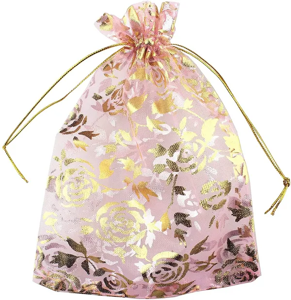 50_Pcs_Potli_Bags,_Organza_Pouches_7_X_9_Inches_With_Drawstring_Small_Potli_Bags_For_Return_Gifts_For_Wedding|_Party_|Baby_Shower|_Dry_Fruit_Pouches_(Pink)_(Pink_Heart)