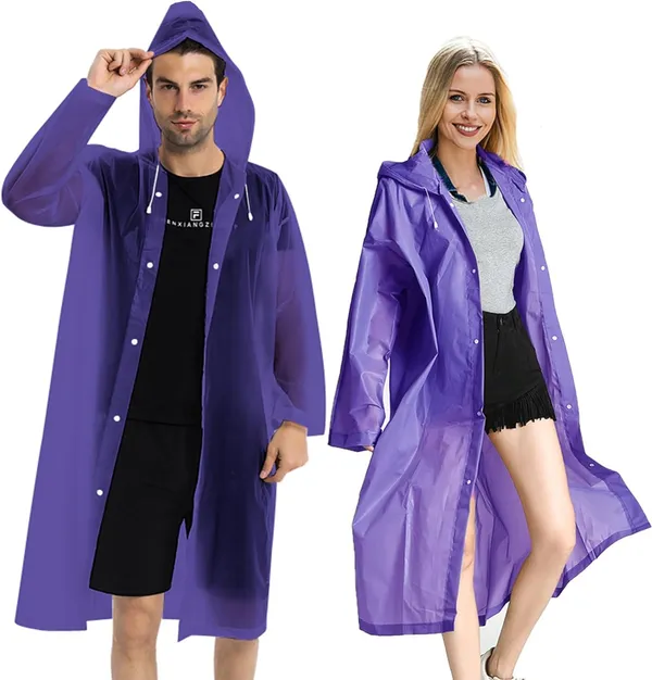 DNY_Rain_Coats_-_Reusable_EVA_Rain_Ponchos_for_Adults_Rain_Jackets_Raincoats_for_Men_&_Women_(Purple)