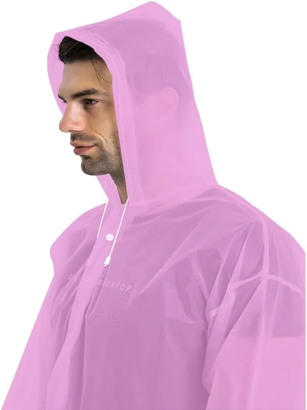 DNY_Rain_Coats_-_Reusable_EVA_Rain_Ponchos_for_Adults_Rain_Jackets_Raincoats_for_Men_&_Women_(Pink)