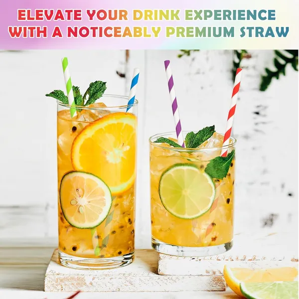 DNY_Paper_Drinking_Straws_(100_Pack)_Assorted_Biodegradable_Strong_for_Kids,_Party,_Juice,_Milkshake_Reusable_Straws