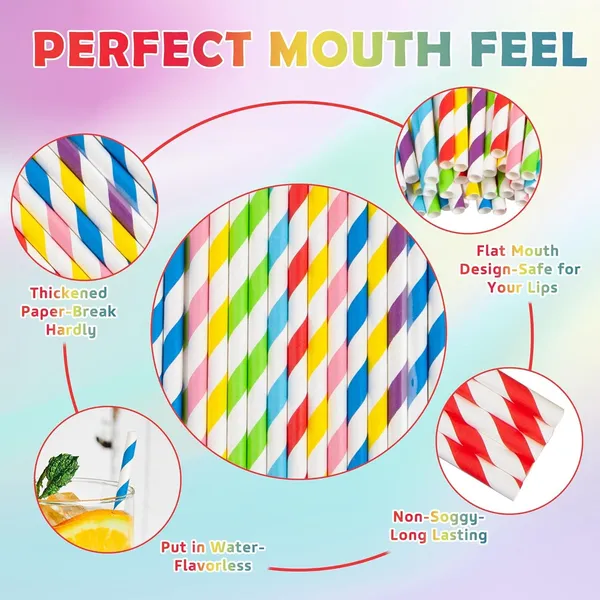 DNY_Paper_Drinking_Straws_(100_Pack)_Assorted_Biodegradable_Strong_for_Kids,_Party,_Juice,_Milkshake_Reusable_Straws