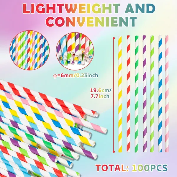 DNY_Paper_Drinking_Straws_(100_Pack)_Assorted_Biodegradable_Strong_for_Kids,_Party,_Juice,_Milkshake_Reusable_Straws