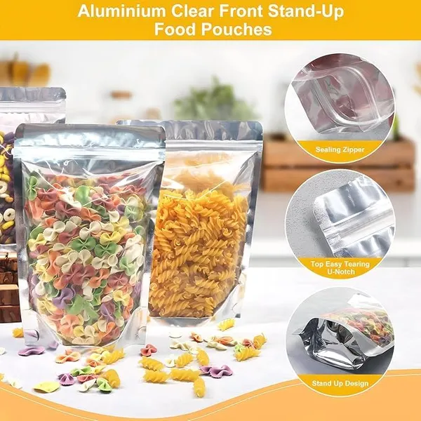 Classic_Eco_Friendly_Bags_Waterproof,_Leakproof,_Airtight_Multipurpose_Storage_With_Top_Notch_|_Reusable_Zip_Lock_Stand_Up_Pouches_|_Silver_(20,_100_Grams)