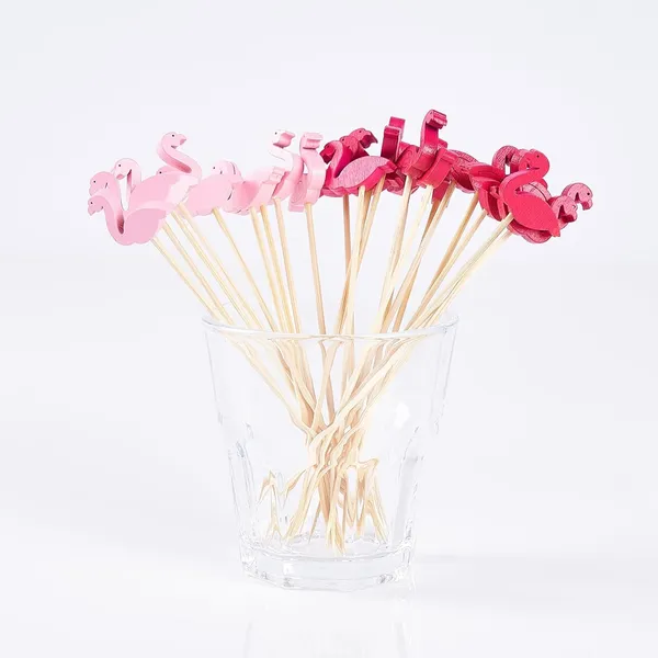 Cocktail_Picks_4.7"_Flamingo_Decor_100Ct_Handmade_Bamboo_Toothpicks_For_Appetizers,_Drinks,_Fruit,_Party_Garnish_Skewers_For_Cocktails,_Hors_D'Oeuvres,_Charcuterie_(100)