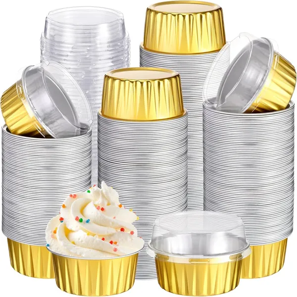 5_Oz_Gold_Aluminum_Foil_Baking_Cups_With_Lids_100_Pack_Disposable_Ramekins_For_Muffins,_Cupcakes,_Flan,_Creme_Brulee,_Mini_Cakes_Dessert_Containers_For_Parties_&_Weddings