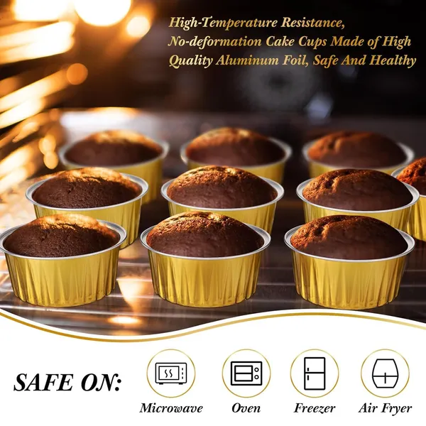 5_Oz_Gold_Aluminum_Foil_Baking_Cups_With_Lids_100_Pack_Disposable_Ramekins_For_Muffins,_Cupcakes,_Flan,_Creme_Brulee,_Mini_Cakes_Dessert_Containers_For_Parties_&_Weddings