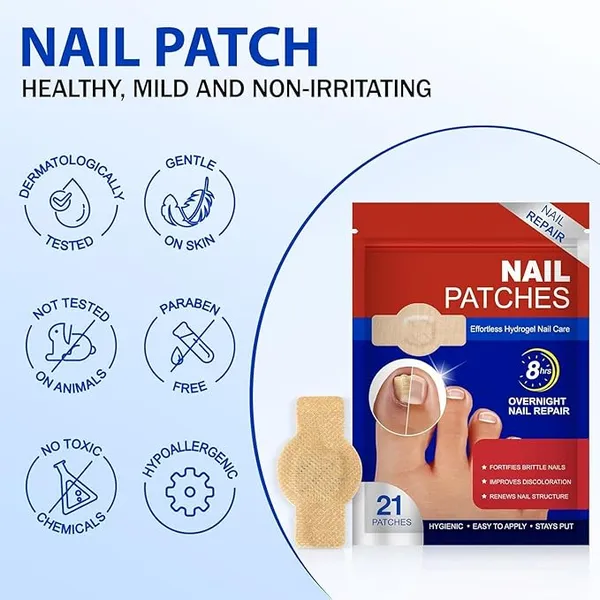 DNY_Nail_Patches_for_Toenails_|_21PCS_Hydrogel_Nail_Care_Patches_|_Overnight_Nail_Support_&_Protection_|Easy_to_Apply_for_Toenail_&_Fingernail_|_21PCS,Pack_Of_2