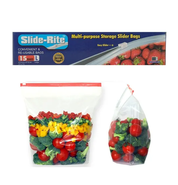 Slide-Rite_Storage_Slider_Bags_15_Pcs_Reusable_Freezer_Ziplock_Bags_of_1_kg_Capacity,_Ziplock_Pouches_for_Storing_Food,_Resealable_Plastic_Food_Bags_to_Maintain_Freshness_�??_Pack_of_1