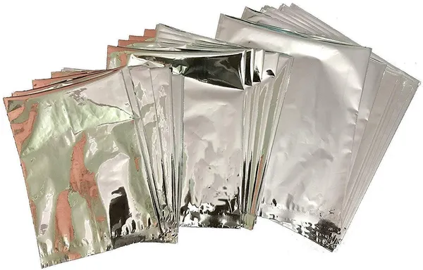 200_Pcs_Hot_And_Fresh_5X7_In_Aluminium_Silver_Foil_Plastic_Pouches_Bags_For_Multipurpose_For_Tea,_Coffee,_Food_Packaging_Metalized_Hot/Dry_Food_Parcel_Bags,_Pack_Of_200_(5X7)