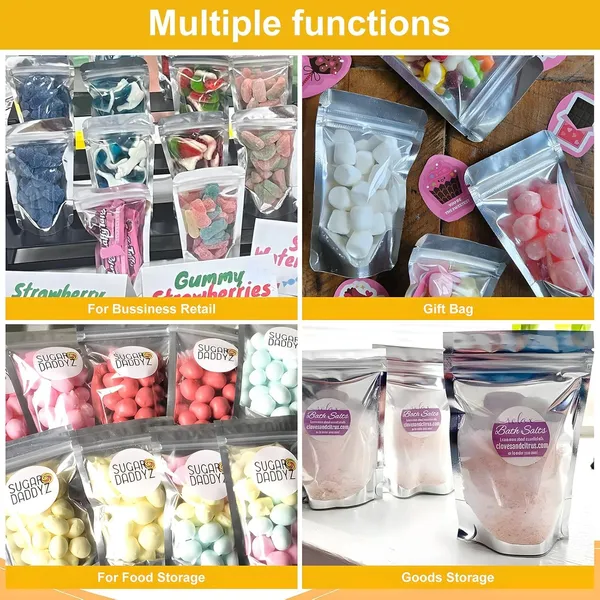 CLassiC_Eco_Friendly_Bags_Waterproof,_Leakproof,_Airtight_Multi-Purpose_Storage_with_Top_Notch_|_Reusable_Zip_Lock_Stand_Up_Pouches_|_Silver_(50,_100_Grams)