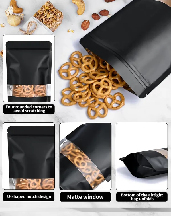 Classic_Eco_Friendly_Bags_Waterproof,_Leakproof,_Airtight_Multipurpose_Storage_With_Top_Notch_|_Reusable_Zip_Lock_Stand_Up_Pouches_|_Black_(20,_250_Grams)