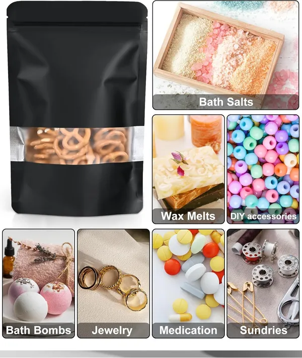Classic_Eco_Friendly_Bags_Waterproof,_Leakproof,_Airtight_Multipurpose_Storage_With_Top_Notch_|_Reusable_Zip_Lock_Stand_Up_Pouches_|_Black_(20,_250_Grams)
