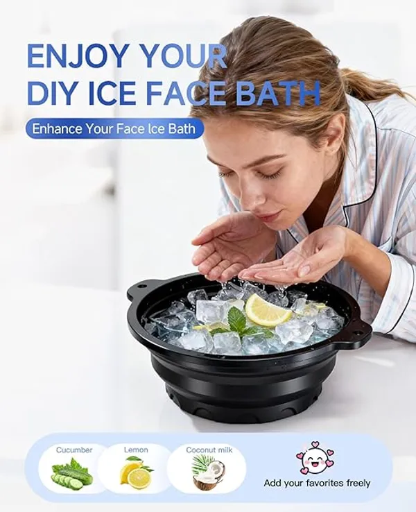 DNY_Face_Ice_Bowl_with_Built-in_Ice_Tray_|_Collapsible_Silicone_Facial_Ice_Bath_Bowl_for_Cold_Plunge_Therapy_|_Skin_Tightening,_Puffiness_&_Acne_Care_|_Portable_Face_Ice_Bath_Spa_Tool