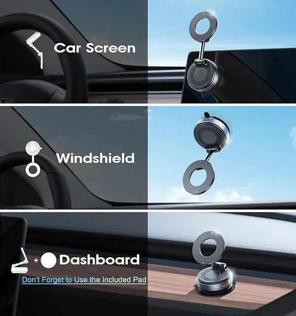 DNY_Magnetic_Car_Phone_Holder_with_Ultra_Vacuum_Suction_Cup_&_360_Rotation_|_Mobile_Mount_for_Car_Dashboard_Mirror_Desk_Gym_&_Smooth_Surfaces_(Black)
