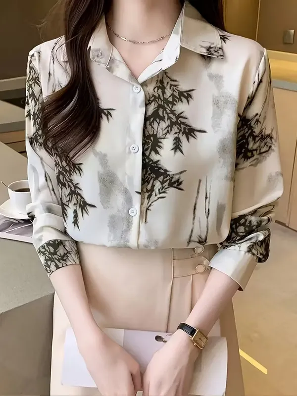 Cream_Elegant_Printed_Satin_Shirt_for_Women