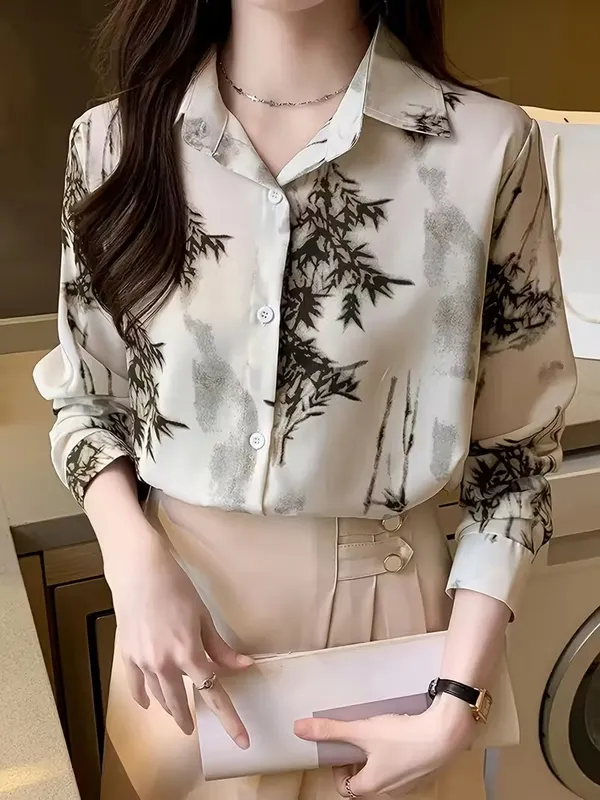 Cream_Elegant_Printed_Satin_Shirt_for_Women