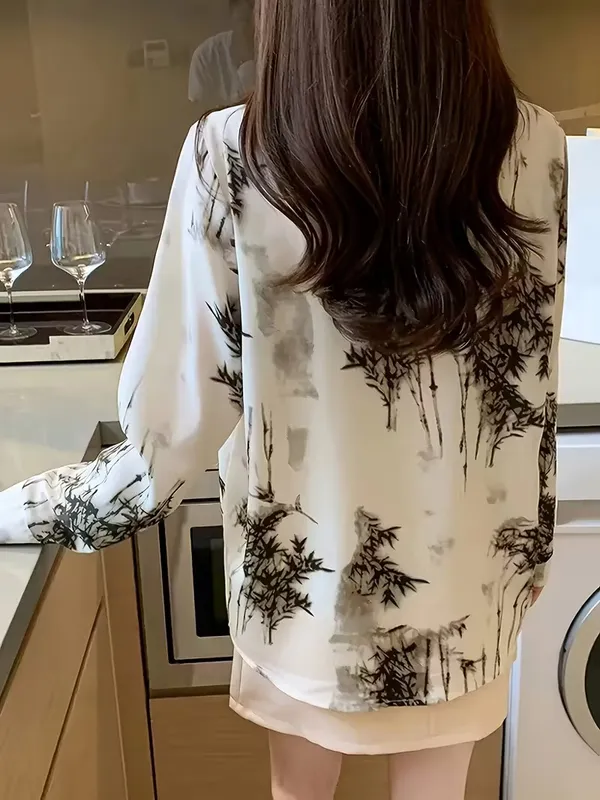 Cream_Elegant_Printed_Satin_Shirt_for_Women