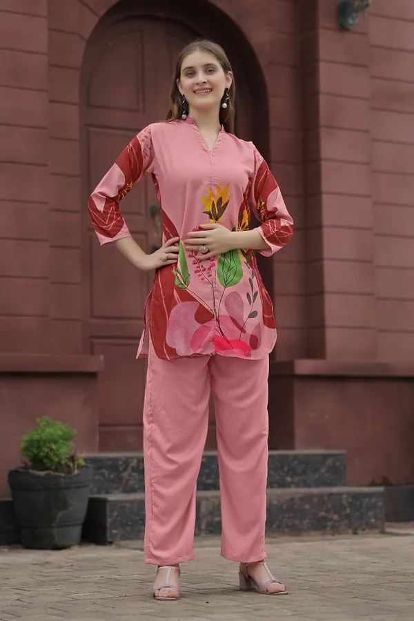 Rust_Rayon_Printed_Co-Ords_Set_For_Women
