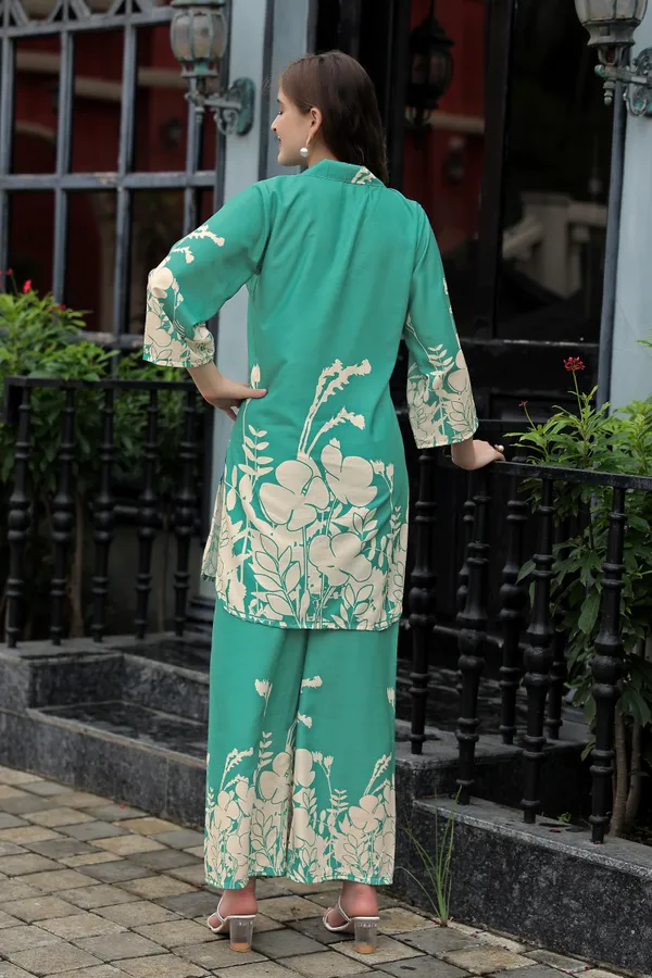 Rama_Printed_Lapel_Collar_Neck_Top_With_Trousers_Co-Ords_For_Women