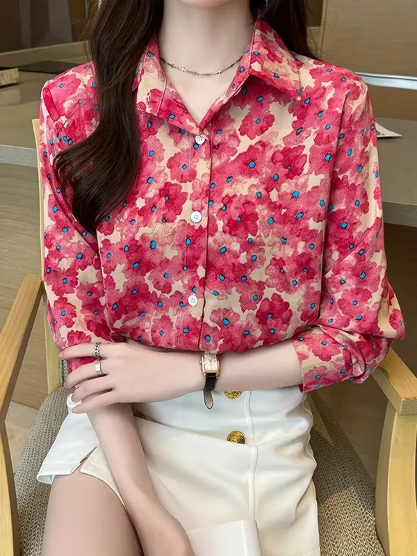 Trendy_Floral_Printed_Button-Down_Shirt_for_Women_|_Elegant_Casual_Office_Wear_Top_|_Spring_Summer_Fashion_Blouse”