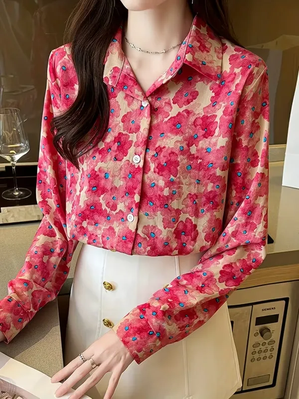 Trendy_Floral_Printed_Button-Down_Shirt_for_Women_|_Elegant_Casual_Office_Wear_Top_|_Spring_Summer_Fashion_Blouse”