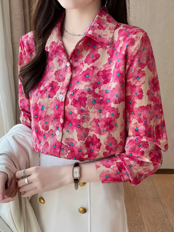 Trendy_Floral_Printed_Button-Down_Shirt_for_Women_|_Elegant_Casual_Office_Wear_Top_|_Spring_Summer_Fashion_Blouse”