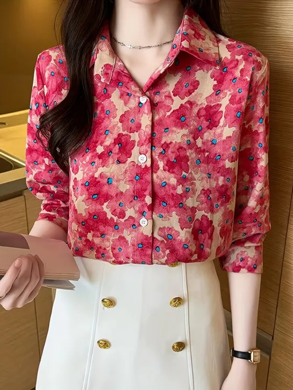 Trendy_Floral_Printed_Button-Down_Shirt_for_Women_|_Elegant_Casual_Office_Wear_Top_|_Spring_Summer_Fashion_Blouse”