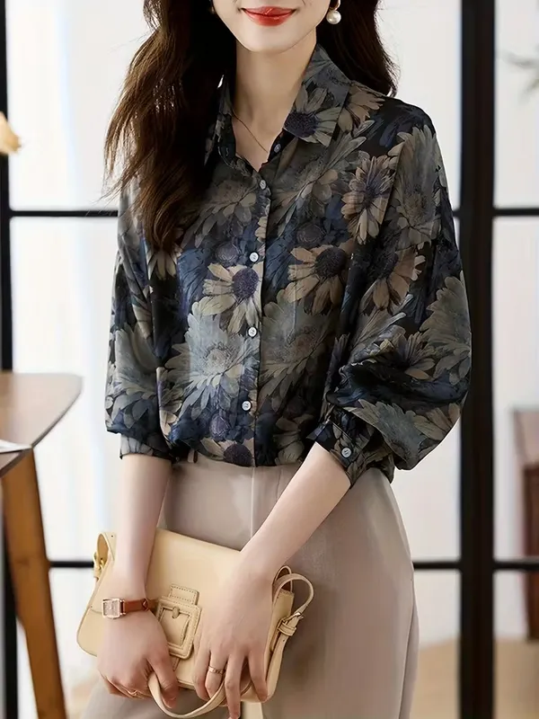 Black_Floral_All-Season_Top_for_Casual_Outings_For_Women