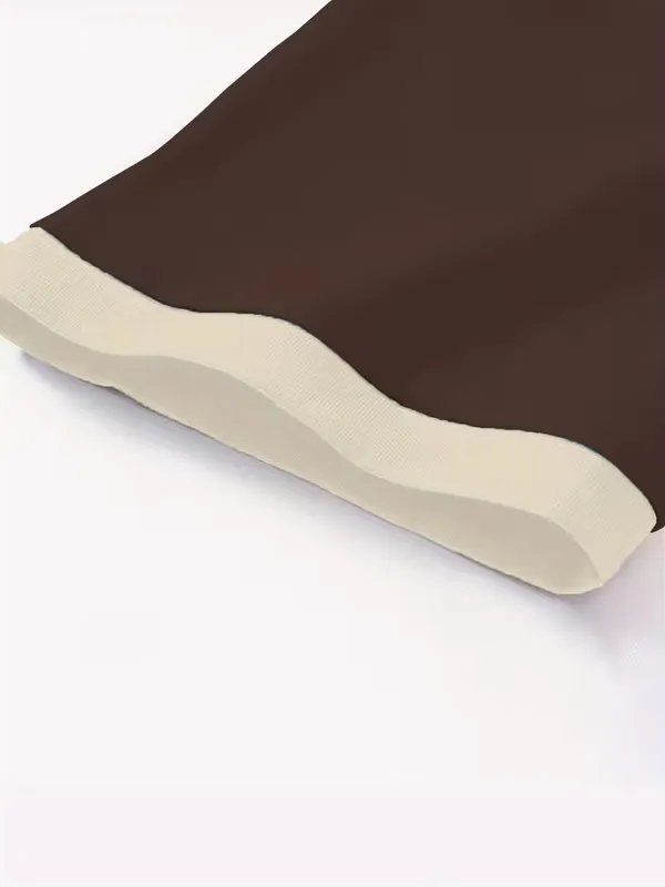 Women's_Contrast_Collar_Brown_Top