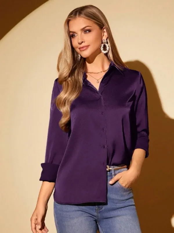 Women’s_Premium_Satin_Button-Down_Shirt_|_Elegant_Solid_Color_Formal_Top_|_Office_Wear_&_Party_Wear_Long_Sleeve_Blouse