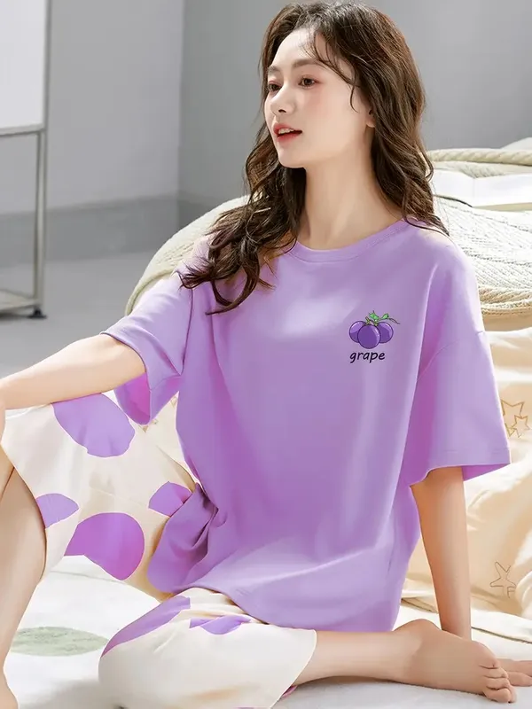 Purple_&_Cream_Printed_Night_Suit_Set__Grape_Design_For_Women