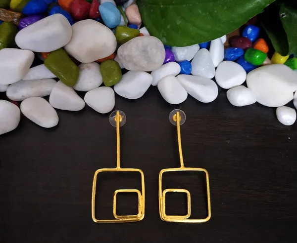 Gold_Platting_-_Long_Square_Brass_Earrings_For_Women