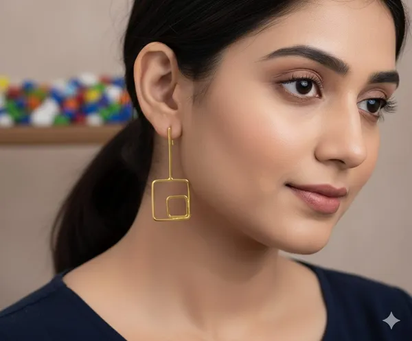 Gold_Platting_-_Long_Square_Brass_Earrings_For_Women