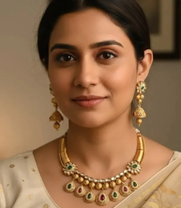 High_Gold_Matte_Finish_Rajwadi_Set_with_Earrings