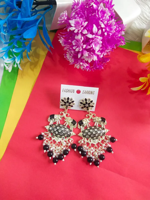Black_Meenakari_Elephant_Earrings_For_Women