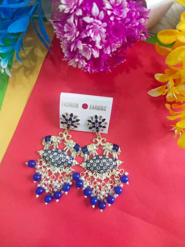 Dark_Blue_Meenakari_Elephant_Earrings_For_Women