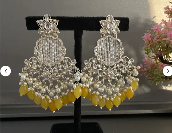 Yellow_Shreya_Kundan_Earrings_For_Women