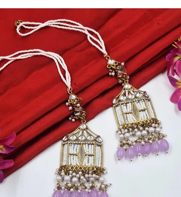 Purple_Jharokha_Stylish_Long_Party_Wear_Earrings_With_Kaan_Chain_For_Women