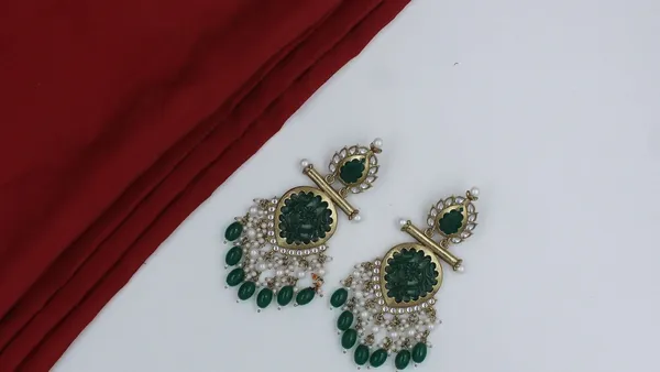 Dark_Green_Shagun_Chandbali_Traditional_Earrings_For_Women